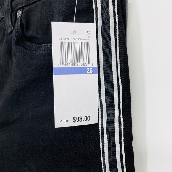 BlankNYC Black Skinny Jeans w/White Stripes B105 - Picture 8 of 13